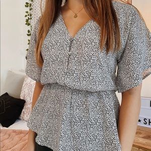 Black and White Blouse